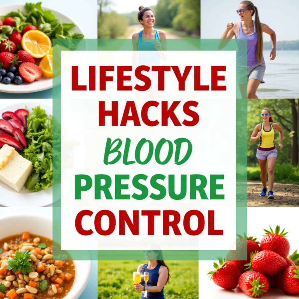 Healthy lifestyle elements: nutritious food, exercise and nature